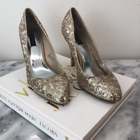 Gold Sequin Adie Heels - Picture 3 of 5